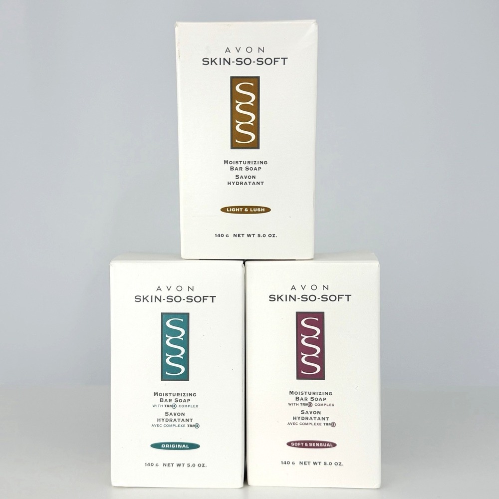 2003 Avon Skin‎ So Soft Moisturizing Bar Soap Set Original Soft Sensual Light